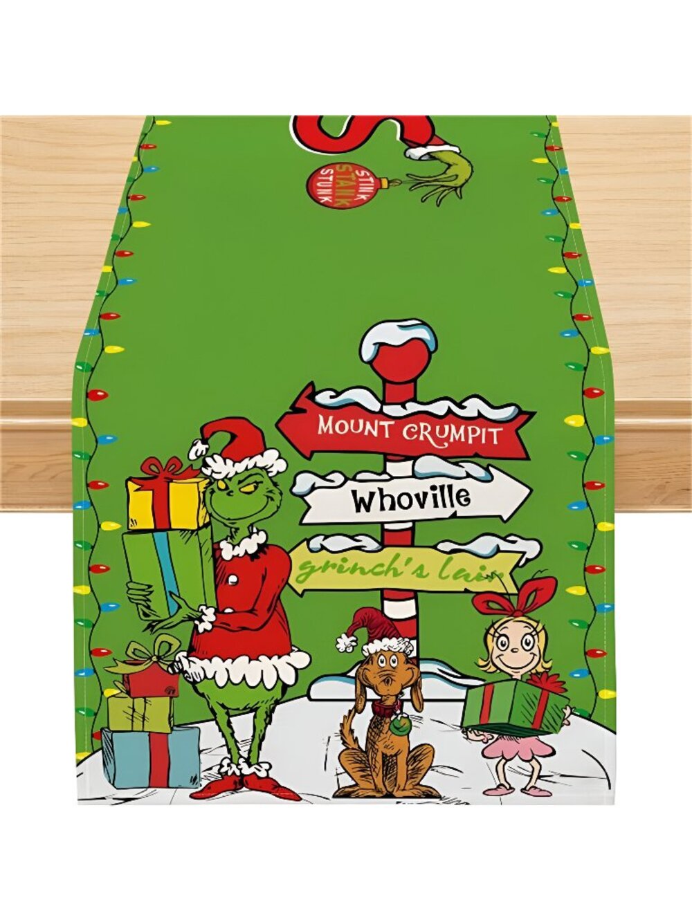 Christmas Table Runner, Christmas Decor for Home Green Xmas Runner for Table
